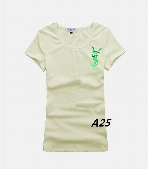 YSL short round collar T woman S-XL-017